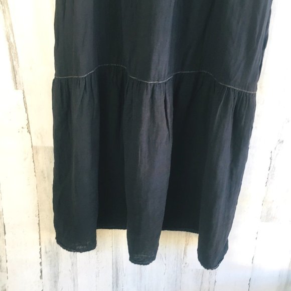 NWT Johnny Was Calme Black Gauze Midi Dress Short Elbow Sleeve Cotton S - Picture 9 of 9